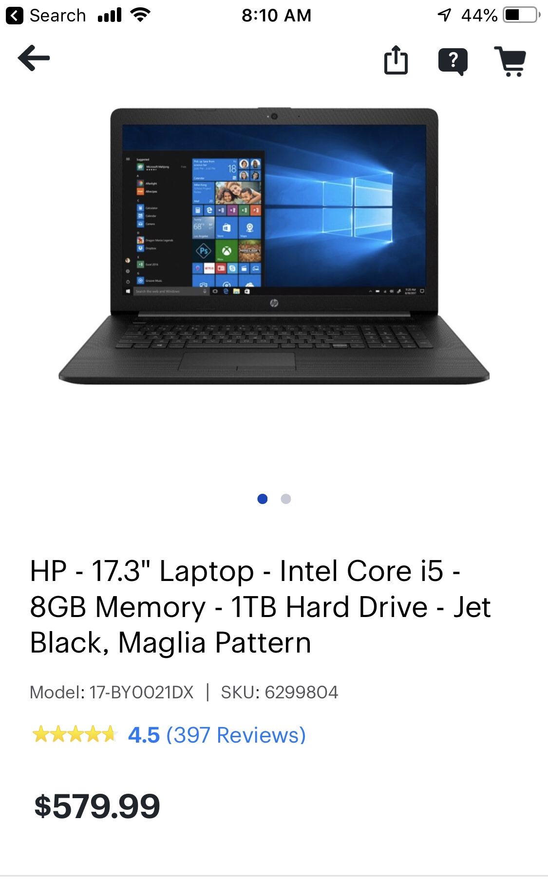 HP - 17’3 “ laptop model:17-BY0021DX