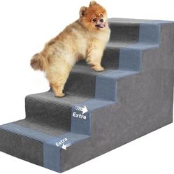 Extra-Wide Dog Steps – Pet Stairs for Bed, Couch & Window – Washable