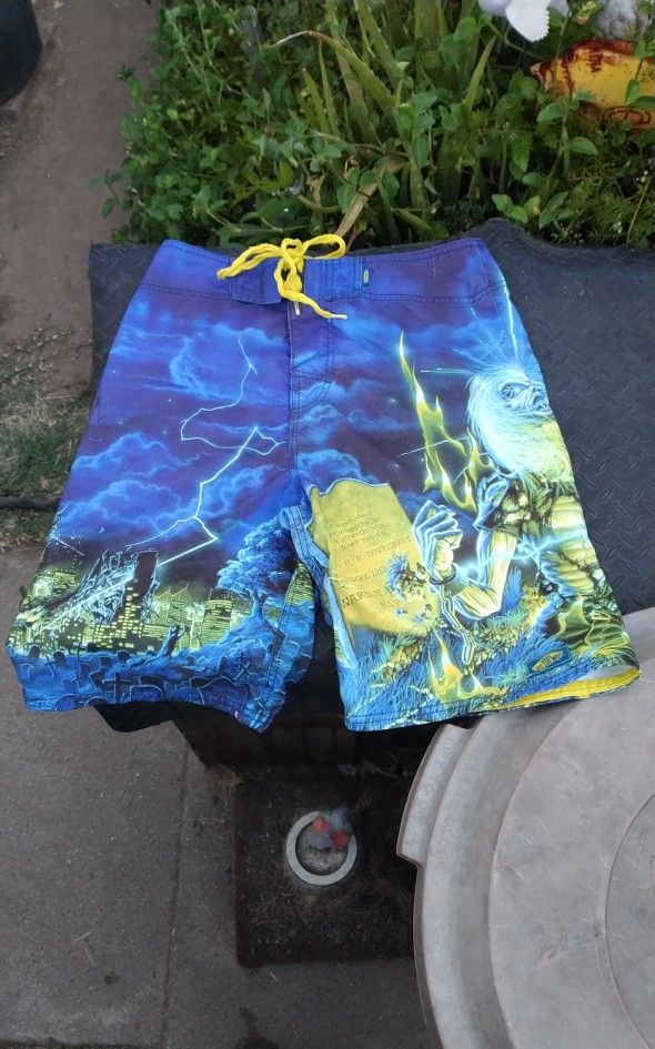Vans IRON MAIDEN "LIVE AFTER DEATH" surf Swim Trunks (Size 29)