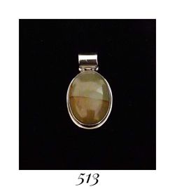 1.7" x 1" Large Solid Sterling Silver "EXEX, Claudia Agudelo" Petrified Wood Pendant