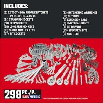 Craftsman 298 Piece Tool Set New