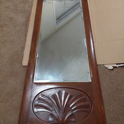 Antique Oak Full Length Wall Mirror 