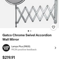 Gatco Chrome Swivel Accordian Wall Mirror
