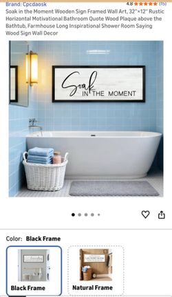 Soak in the Moment Wooden Sign Framed Wall Art, 32"×12" Rustic Horizontal Motivational