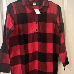 Red Black Flannel Style Shirt