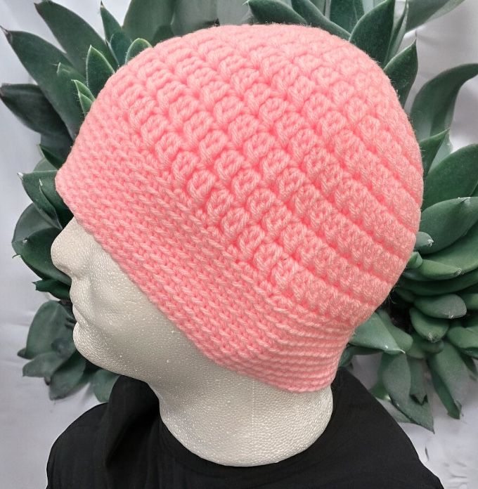 Adult Large Pink Crochet Hat