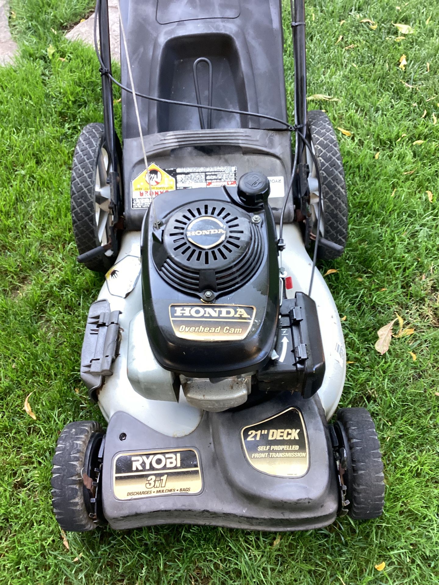 Ryobi Lawnmower 21 Inch Deck Self-Propelled With Honda Overhead Cam Engine. Runs Great. Price Is Firm. Cash Only.