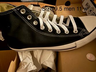 Men’s black and white converse size 9.5