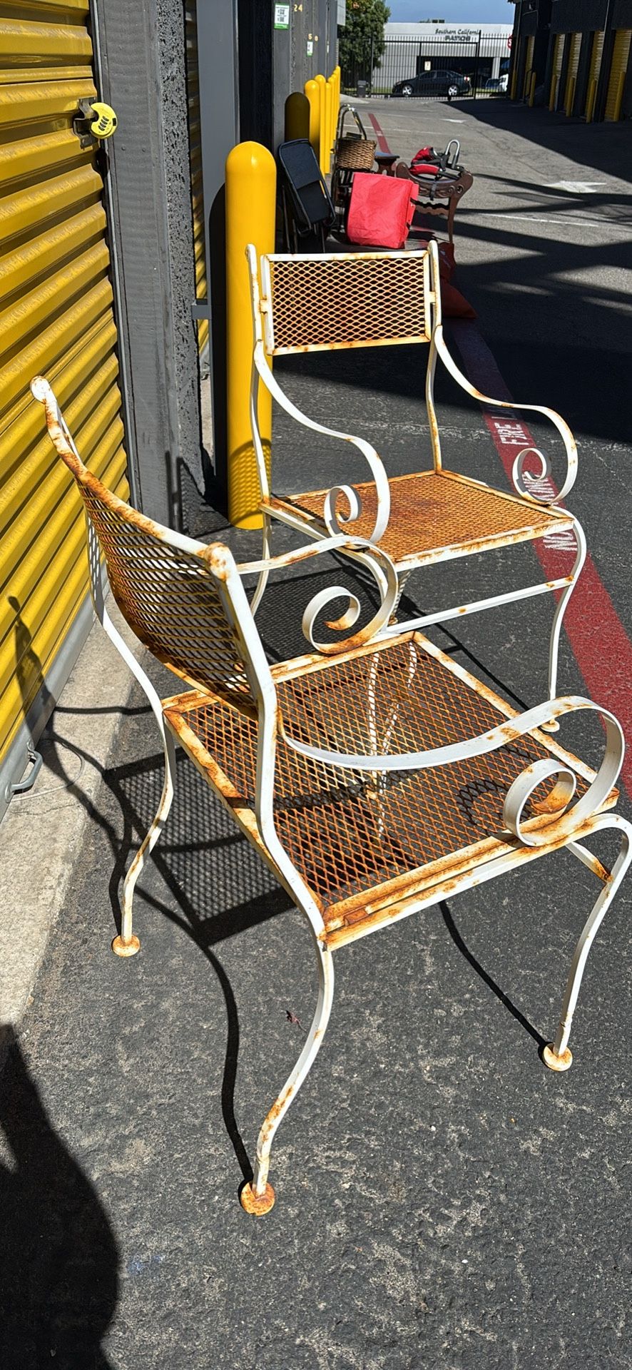Mid Century Pair Of Garden Chairs