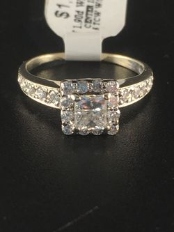 Woman's diamond engagement ring