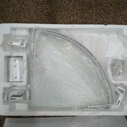 2 Pack Corner Bathroom Glass ShowerShelf