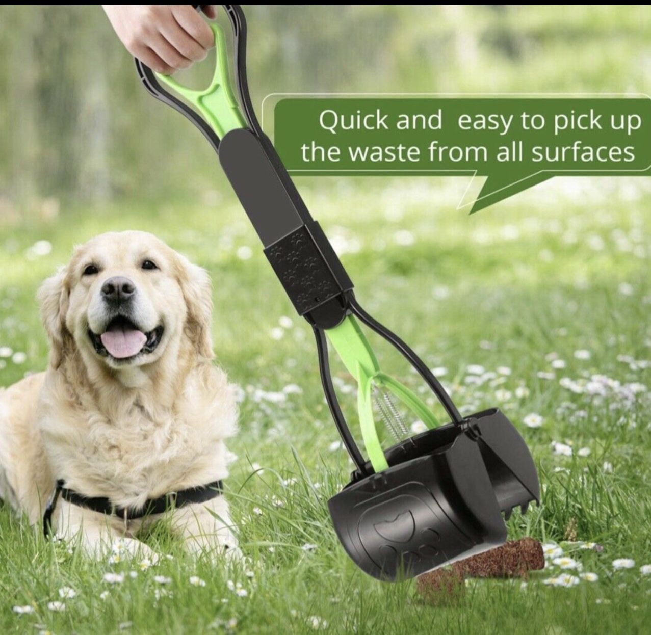 PPOGOO Non-Breakable Pet Pooper Scooper for Dogs and Cats with Long Handle