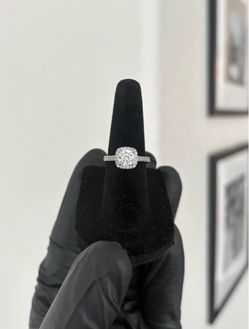 2CT VVS Moissanite Halo Solitaire Wedding Ring | 925 Sterling Silver | Passes Diamond Tester | Size 5