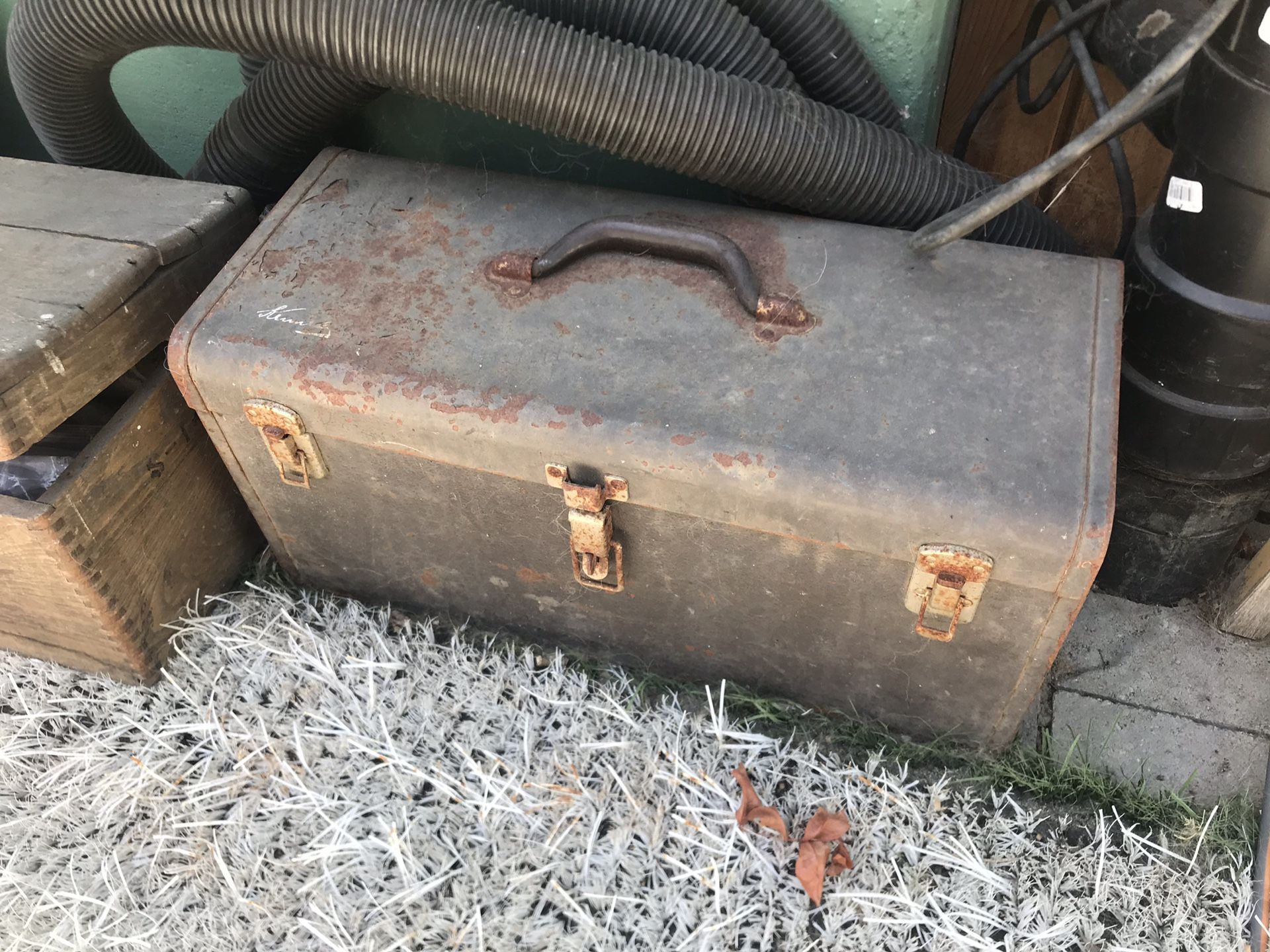 Old vintage large toolbox