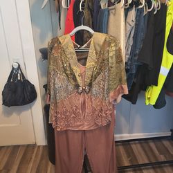 100% silk women's pant suit