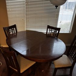 Solid Wood Dining Table W/ R Chairs