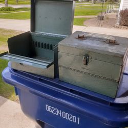 2 Small Metal Tool Boxes