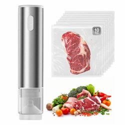 Handheld Vacuum Sealer For Food Fresh & Storage Compact Vacuum Sealer Machine Portable And Rechargeable(10 Reusable Vacuum Seal Bags)