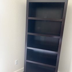 Bookshelf, Walnut, 6ft tall, 12 1/2 in Wide
