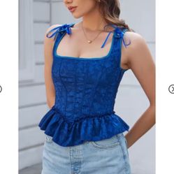 Floral Lace Up Corset Top Green Retro B ustier Tops