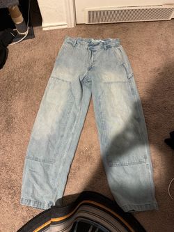Light Wash Baggy Carpenter Jeans