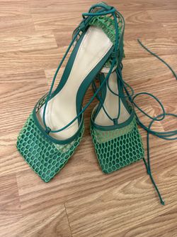 Bottega Veneta Green Slingback Pumps