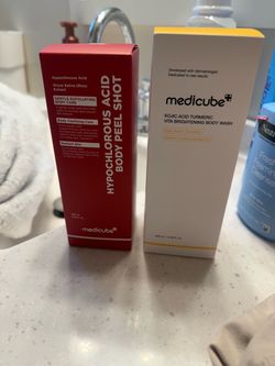 Medicube lightning and brightening body wash and exfoliating