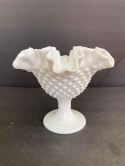Fenton Hobnail Candlestick Holder Compote