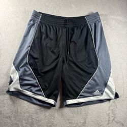 Vintage Adidas Shiny Dazzle Gym Shorts Men’s M Black Baggy Basketball Y2K #3F