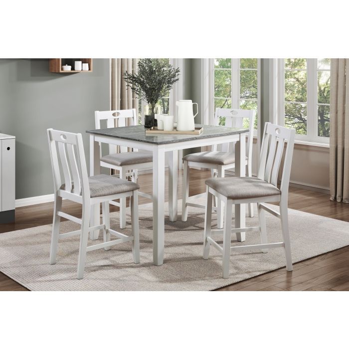 Brand new weathered gray white counter high dining table...