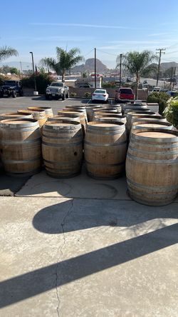 Empty wine barrels