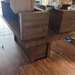 Huge Wood Farmhouse Table 