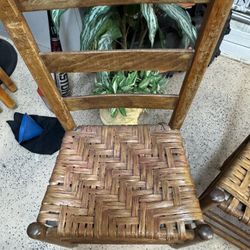 Antique Apple Wood  Chair Bent Ladder back Early Fruitwood
