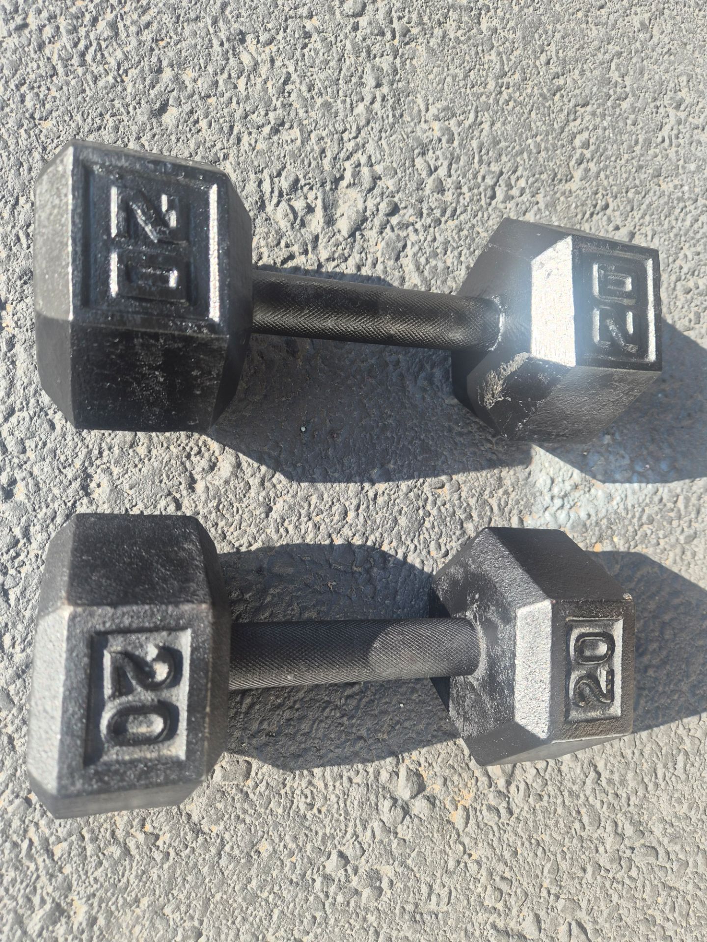 Pair of metal Dumbbells 20lbs Each