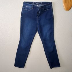 Christopher & Banks Modern Fit Soft Stretch Mid Rise Denim Blue Jeans Women’s 10  
