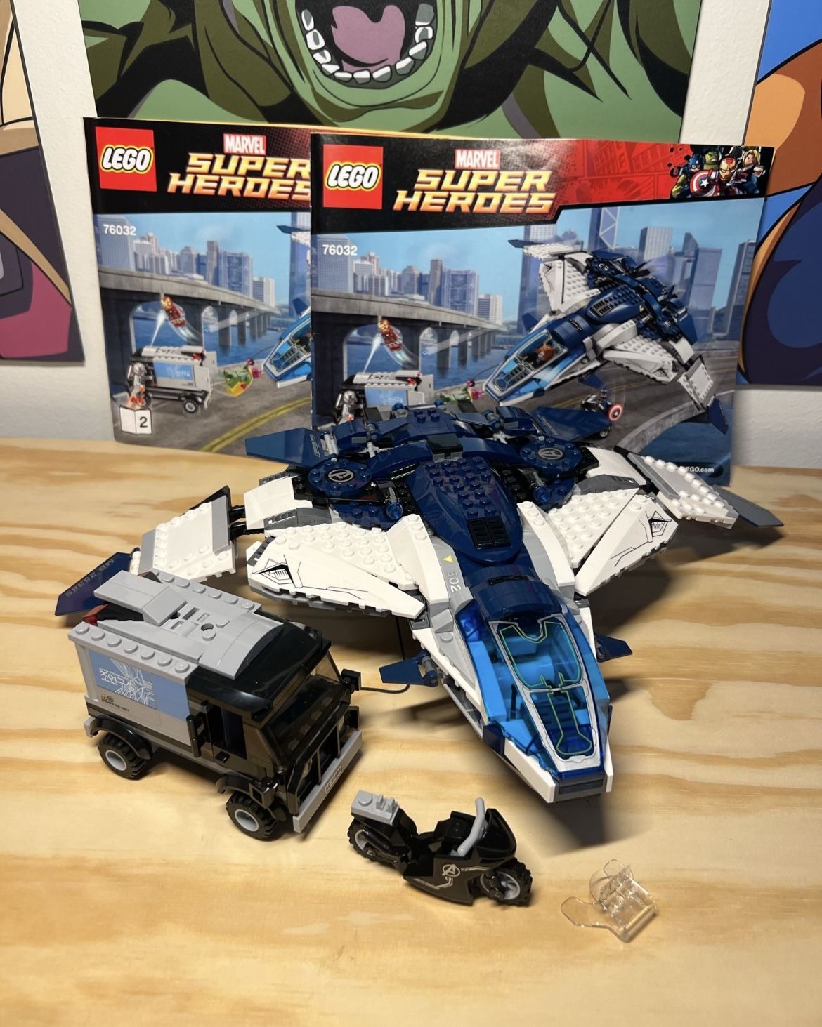 Lego Marvel Avengers Quinjet City Chase 76032 INCOMPLETE