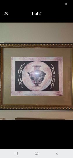 Framed Classical Greek Hydria Vase Art Print Laurel Wreath