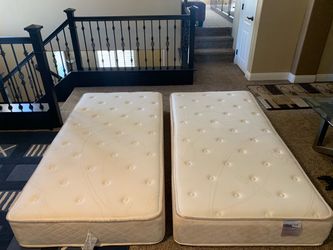 2 twin mattresses with FREE bed frames