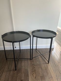 Two Ikea coffee/side tables (Gladom, black)