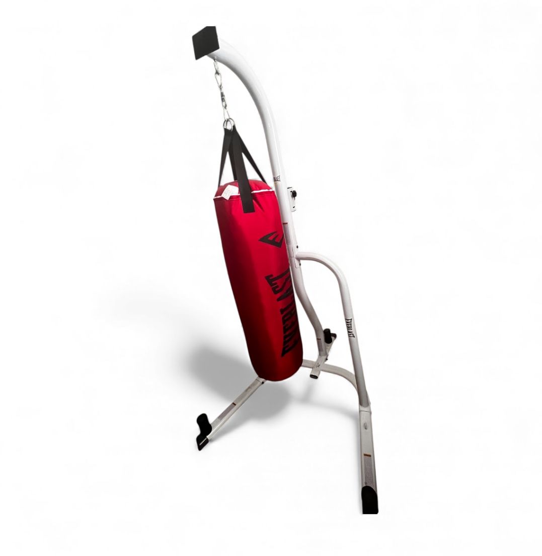 Like new- Everlast Powercore Heavy Bag Dual Station Stand- stand, punching bag and speed bag