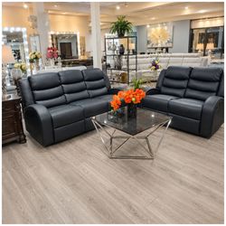 Black 2 piece reclining sofa and loveseat | limited time offer