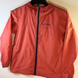 Youth small wind breaker Columbia hooded jacket 