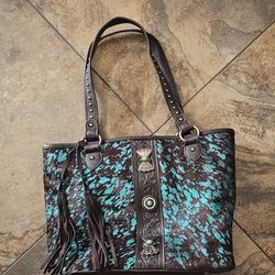 Montana West Real Cow Hide Concealed Carry Purse