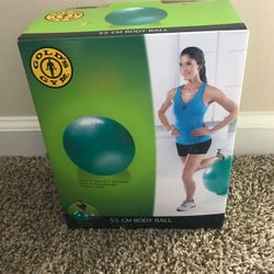 NIB Golds Gym GREEN 55 cm Yoga Workout Gym Fitness Body Ball w Foot Pump
