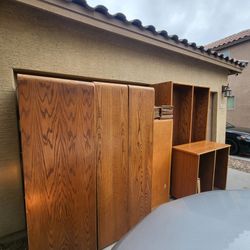 Vintage bookshelves n t.v. Cabinet,  filling Cabinet solid wood.