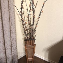 Wooden Flowerpot Include Flowers