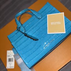 Michael Kors Croc-Embossed Satchel