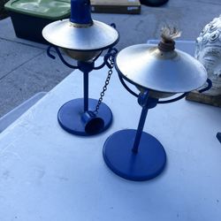 Set Of Two Lanterns Blue 