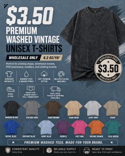 $3.50 Premium Washed Vintage T-Shirts | Wholesale Only