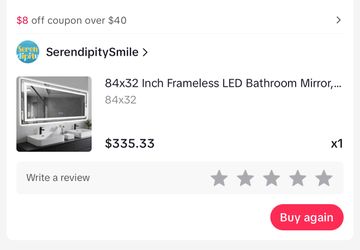 84x32 Mirror W Touch Light